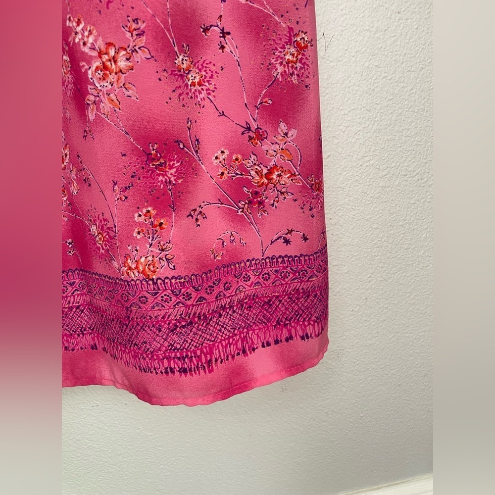 Vintage 90’s sleeveless maxi pink floral dress with tie size 14 - Picture 6 of 10